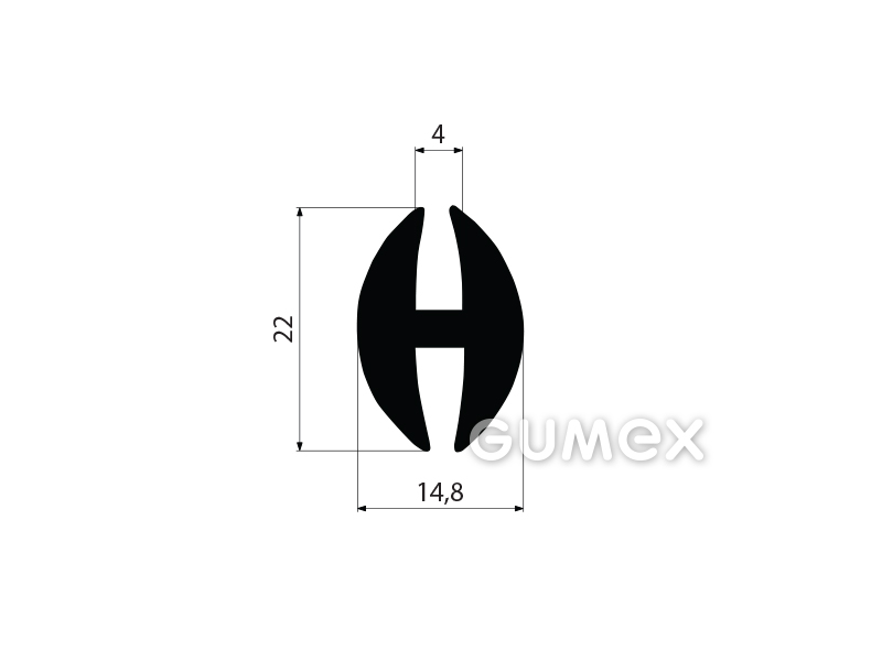 GUMMIPROFILE H-FORM - EPDM